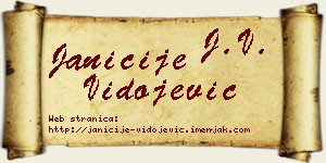 Janićije Vidojević vizit kartica